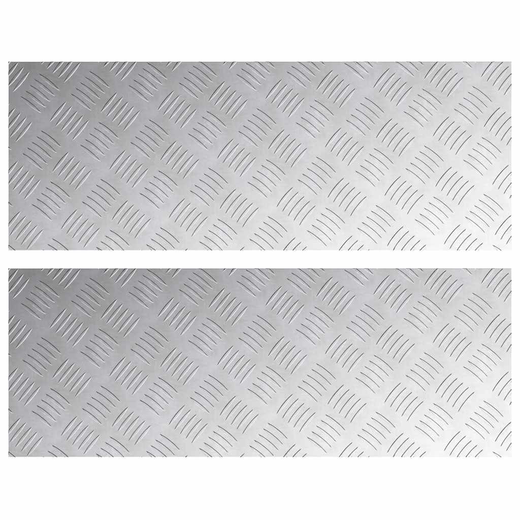 Vidaxl trap tread rechthoekig 2 pcs zilver 80 x 30 cm aluminium