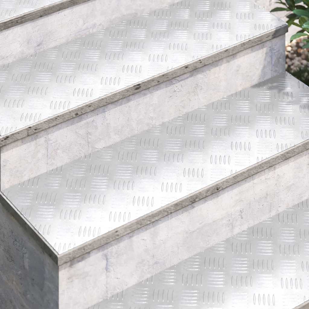 Vidaxl trap tread rechthoekig 2 pcs zilver 100 x 30 cm aluminium
