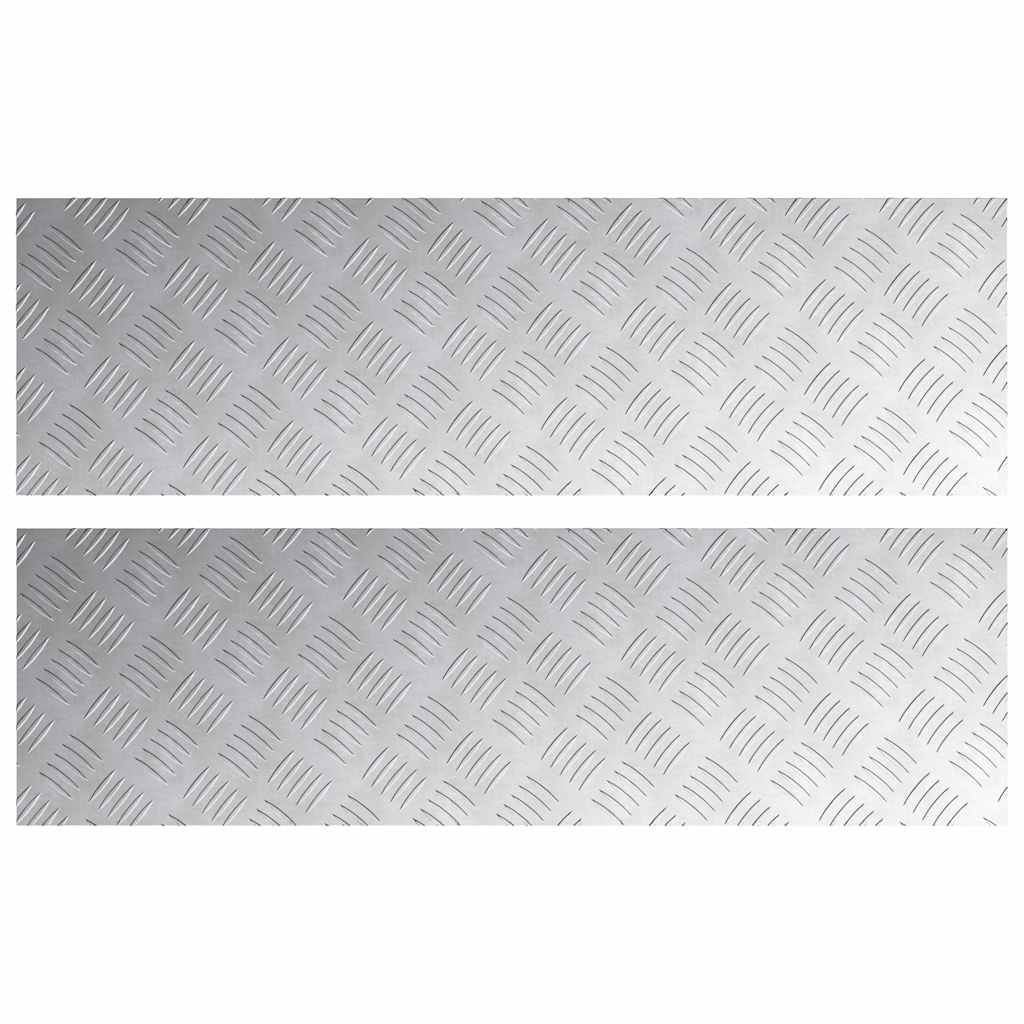 Vidaxl trap tread rechthoekig 2 pcs zilver 100 x 30 cm aluminium