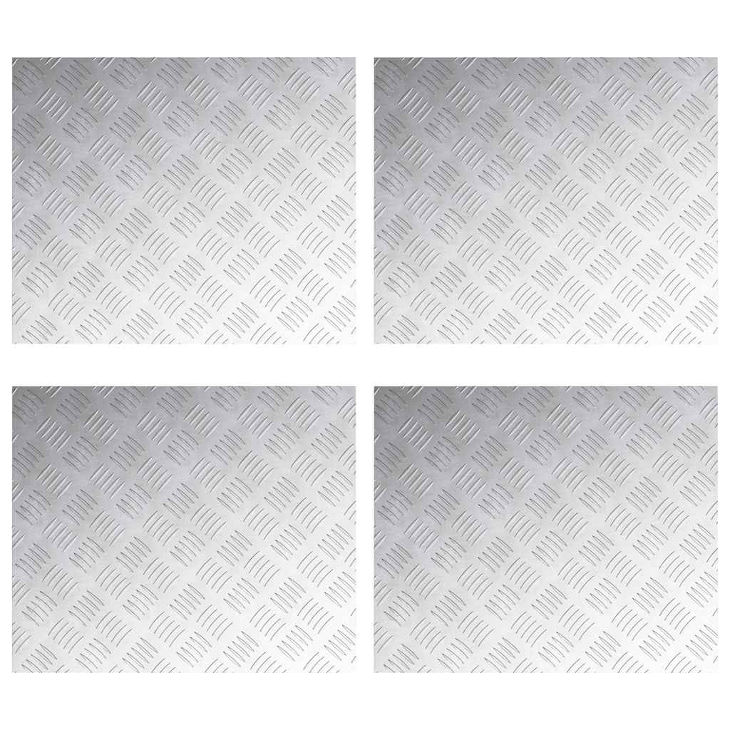 Vidaxl trap tread rechthoekig 4 pcs zilver 60 x 50 cm aluminium