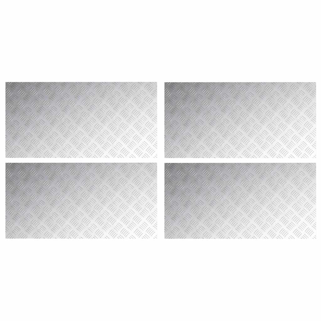 Vidaxl trap tread rechthoekig 4 pcs zilver 100 x 50 cm aluminium