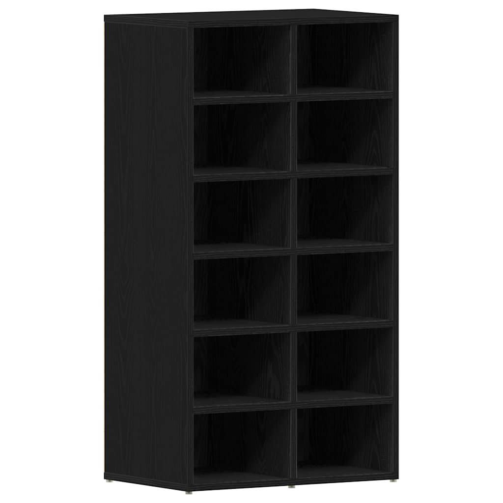 Vidaxl schoenenrek 54x34x100,5 cm spaanplaat zwart eikenkleurig