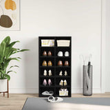 Vidaxl schoenenrek 54x34x100,5 cm spaanplaat zwart eikenkleurig