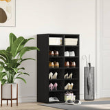 Vidaxl schoenenrek 54x34x100,5 cm spaanplaat zwart eikenkleurig