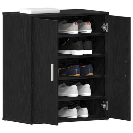 Vidaxl schoenenkast met plank zwart eiken 60 x 35 x 70 cm bewerkt hout