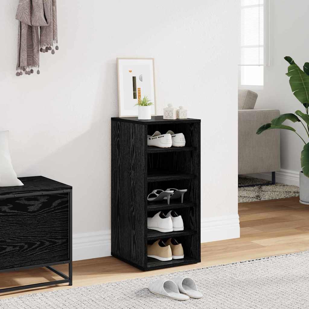 Vidaxl schoenenkast met plank zwart eiken 32 x 35 x 70 cm bewerkt hout