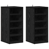 Vidaxl schoenenkast 2 pcs zwart eiken 32 x 35 x 70 cm bewerkt hout