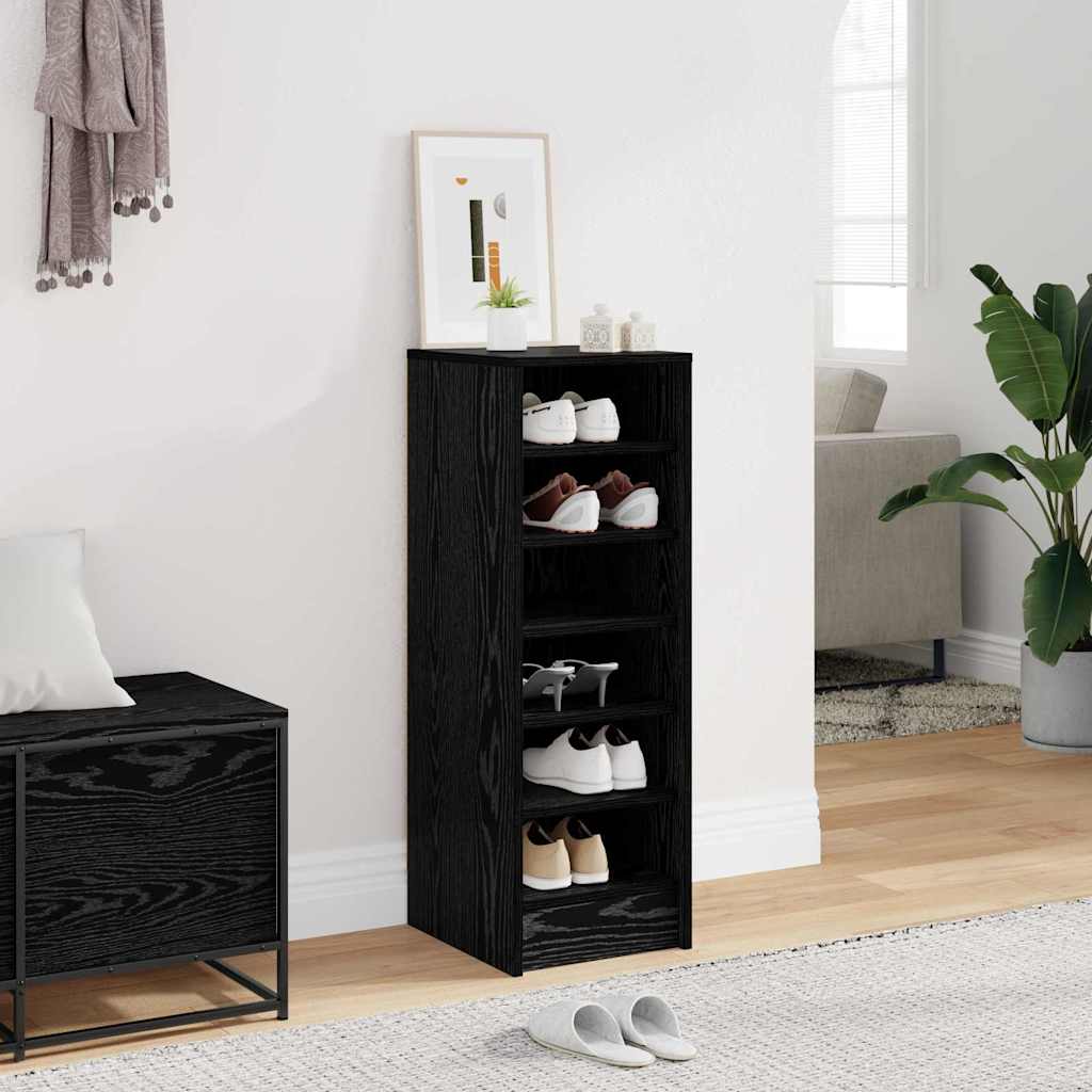 Vidaxl schoenenkast met plank zwart eiken 32 x 35 x 90 cm bewerkt hout