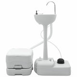 Vidaxl camping toilet set 2 pcs grijs en wit