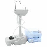 Vidaxl camping toilet set 2 pcs blauw en wit