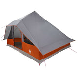 Vidaxl tipi tent met dak grijs en oranje 364 x 281 x 257 cm taft