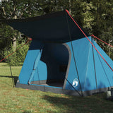 Vidaxl camping tent met dak met opslag blauw 223 x 163 x 130 cm taft