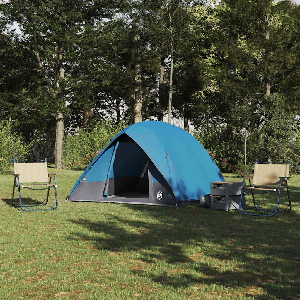 Vidaxl camping tent met dak met opslag blauw 275 x 230 x 140 cm taft