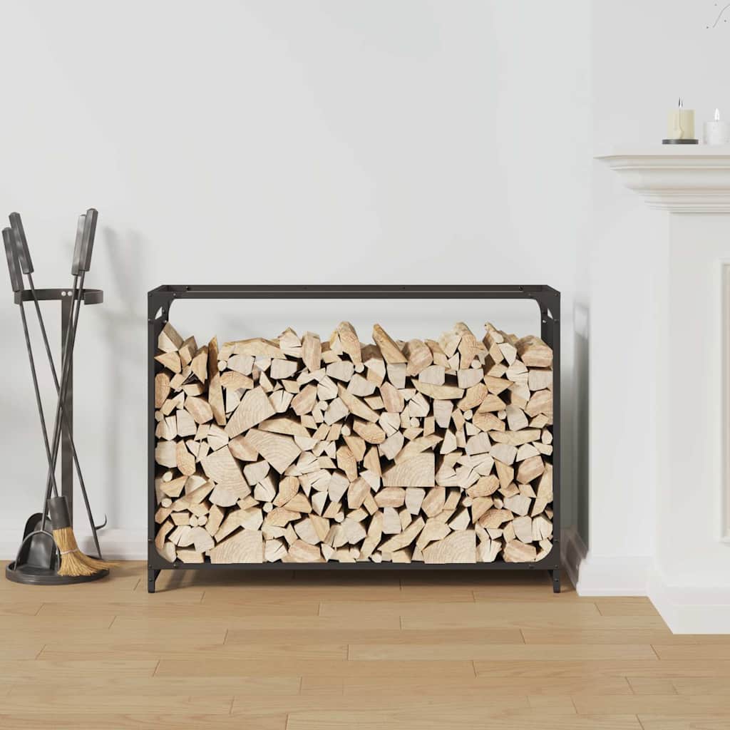 Vidaxl brandhoutrek 90x28x65 cm koudgewalst staal zwart