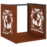 Vidaxl brandhoutrek 40x40x40 cm weervast staal