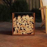 Vidaxl brandhoutrek 40x40x40 cm weervast staal