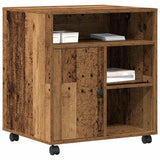 Vidaxl printerstand met opslag oud hout 60 x 50 x 67 cm bewerkt hout