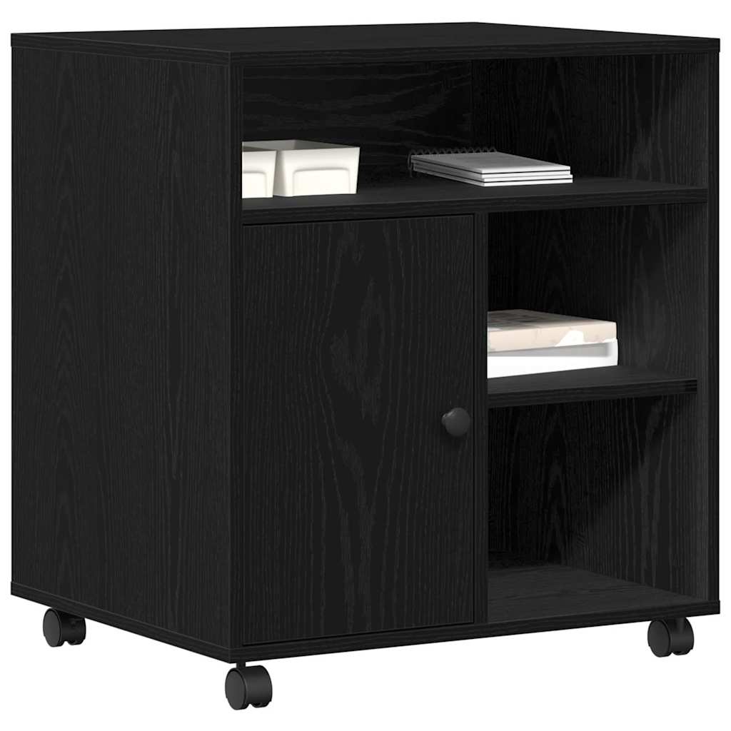 Vidaxl printerstand zwart eiken 60 x 50 x 67 cm bewerkt hout