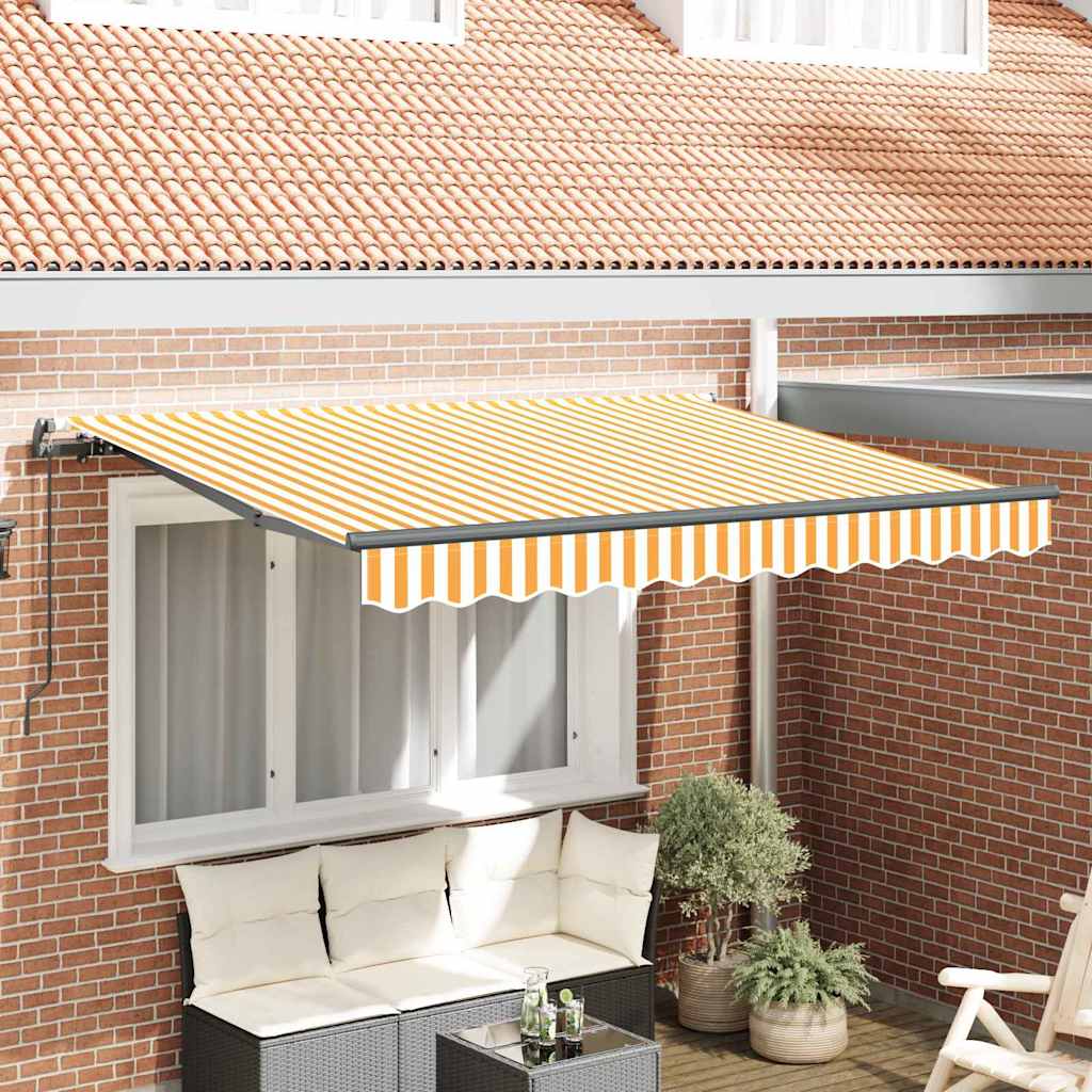Vidaxl inklapbaar zonnescherm geel 250 x 200 cm stof