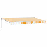 Vidaxl inklapbaar zonnescherm geel en wit 350 x 200 cm
