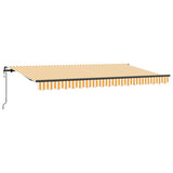 Vidaxl inklapbaar zonnescherm geel 350 x 200 cm stof