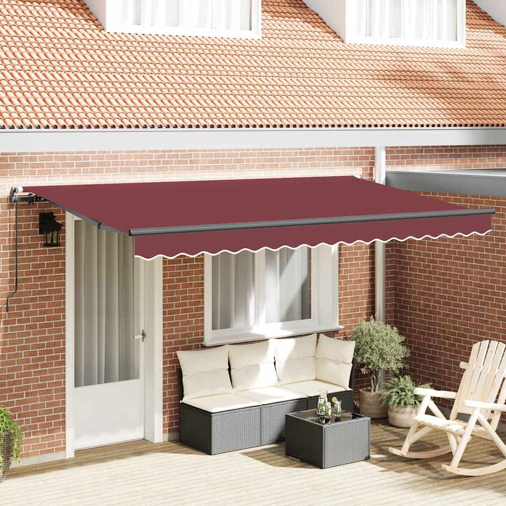 Vidaxl inklapbaar zonnescherm bordeauxrood 350 x 200 cm stof