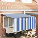 Vidaxl inklapbaar zonnescherm blauw en wit 300 x 250 cm