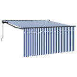 Vidaxl inklapbaar zonnescherm blauw en wit 300 x 250 cm