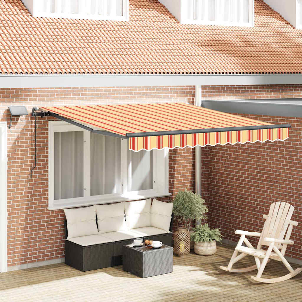 Vidaxl inklapbaar zonnescherm geel en oranje 300 x 250 cm stof