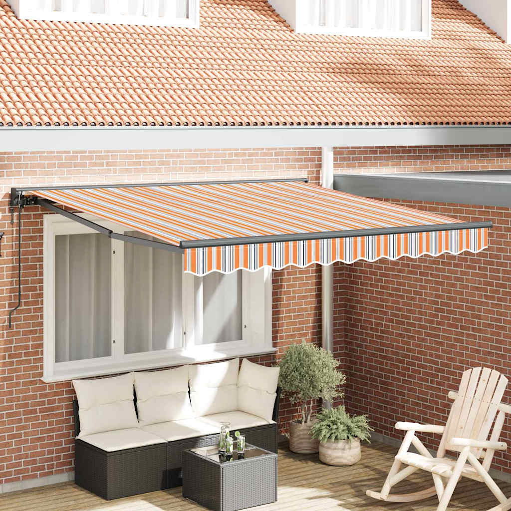 Vidaxl inklapbaar zonnescherm blauw en oranje 300 x 250 cm