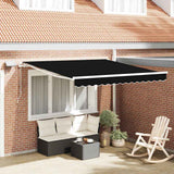 Vidaxl inklapbaar zonnescherm zwart 300 x 250 cm stof en staal
