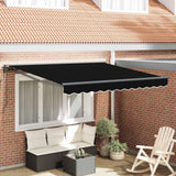 Vidaxl inklapbaar zonnescherm zwart 300 x 250 cm polyester en metaal