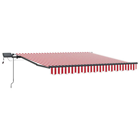 Vidaxl inklapbaar zonnescherm rood en wit 350 x 250 cm stof