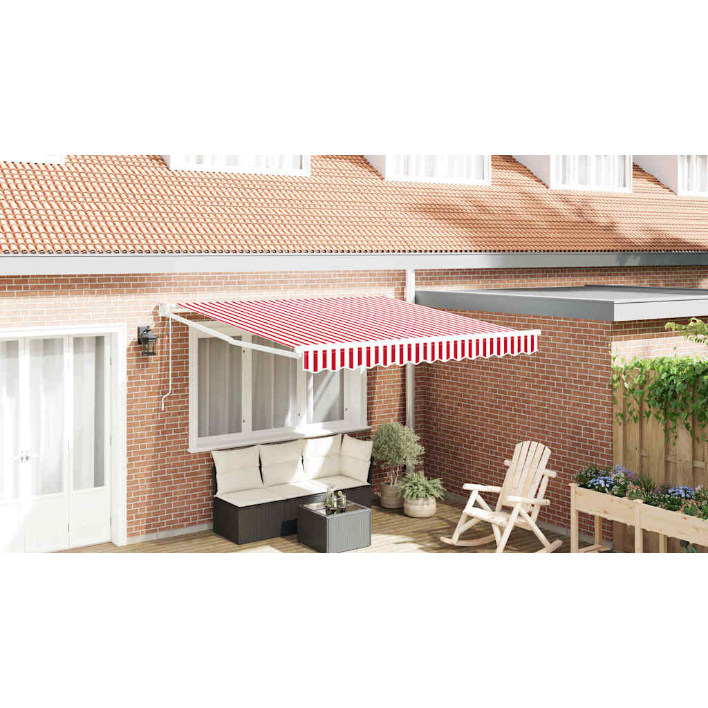Vidaxl inklapbaar zonnescherm rood en wit 350 x 250 cm