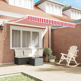 Vidaxl inklapbaar zonnescherm rood en wit 350 x 250 cm