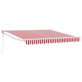 Vidaxl inklapbaar zonnescherm rood en wit 350 x 250 cm