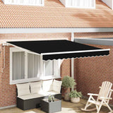 Vidaxl inklapbaar zonnescherm zwart 350 x 250 cm stof