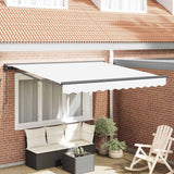 Vidaxl inklapbaar zonnescherm wit 350 x 250 cm polyester en metaal