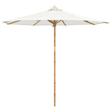 Vidaxl tuinparasol crème wit ø 270 x 260 cm bamboe