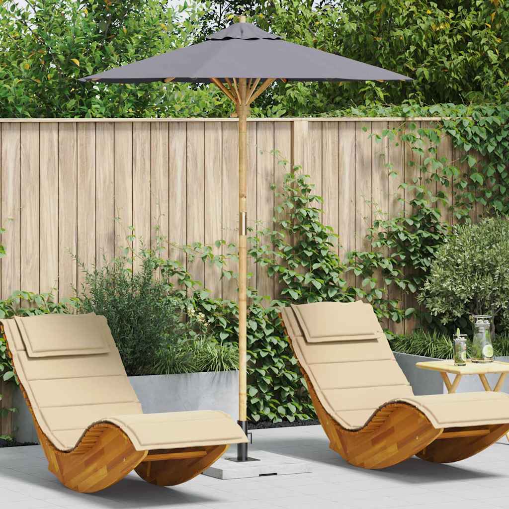 Vidaxl tuinparasol donkergrijs ø 270 x 260 cm bamboe