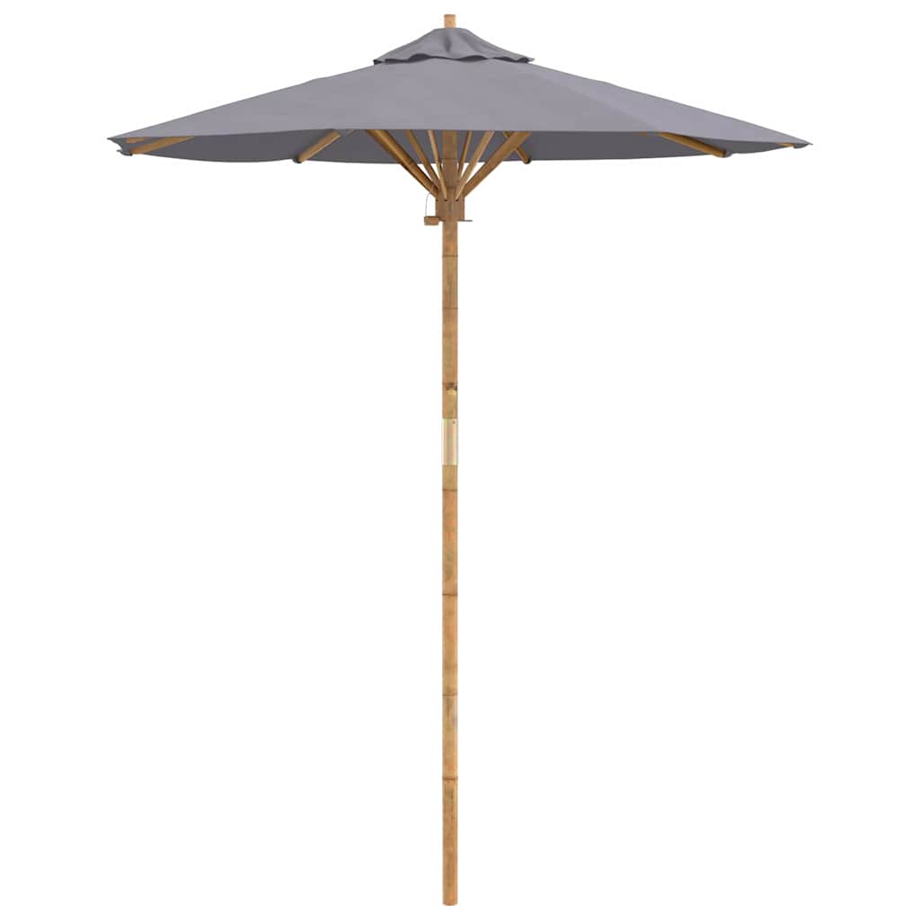 Vidaxl tuinparasol donkergrijs ø 270 x 260 cm bamboe