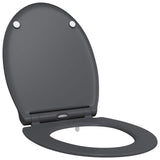 Vidaxl toiletzitting antraciet 47 x 37,5 x 3,8 cm duroplast