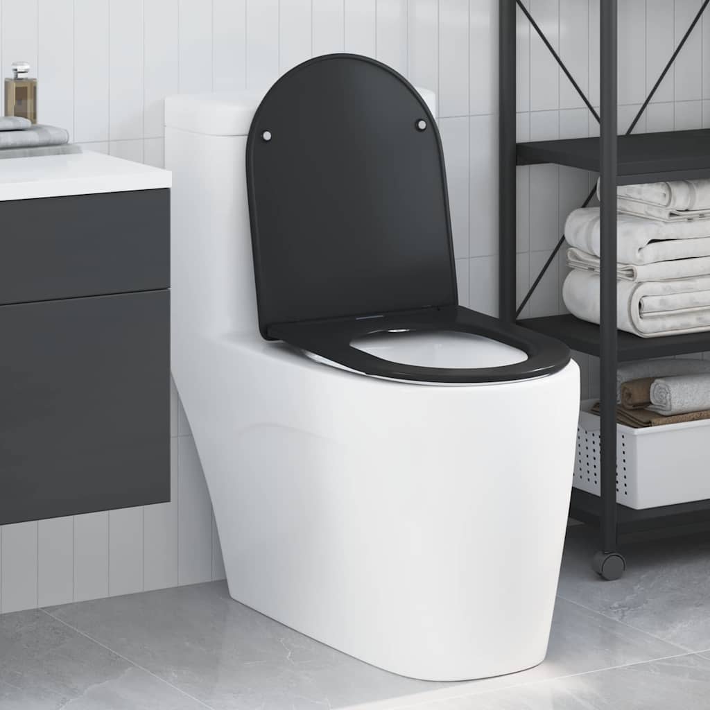Vidaxl toiletzitting zwart 47 x 36 x 3,4 cm duroplast