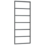 Vidaxl schuifdeur met beslag 76x205 cm esg-glas en aluminium