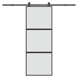 Vidaxl schuifdeur met beslag 76x205 cm gehard glas en aluminium