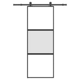 Vidaxl schuifdeur met beslag 76x205 cm gehard glas en aluminium