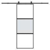 Vidaxl schuifdeur met beslag 76x205 cm gehard glas en aluminium