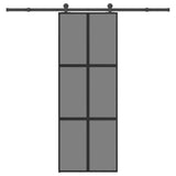 Vidaxl schuifdeur met beslag 76x205 cm gehard glas en aluminium
