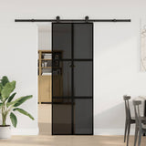 Vidaxl schuifdeur met beslag 76x205 cm gehard glas en aluminium
