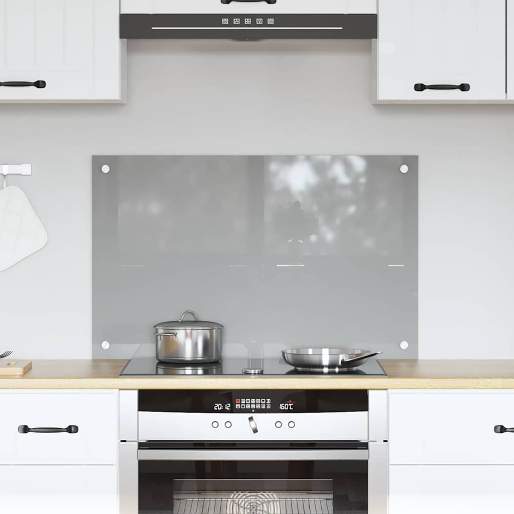Vidaxl keuken spatscherm lichtgrijs 80 x 50 cm gehard glas